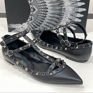 Valentino Rockstud Ankle Noir Rolling Flat